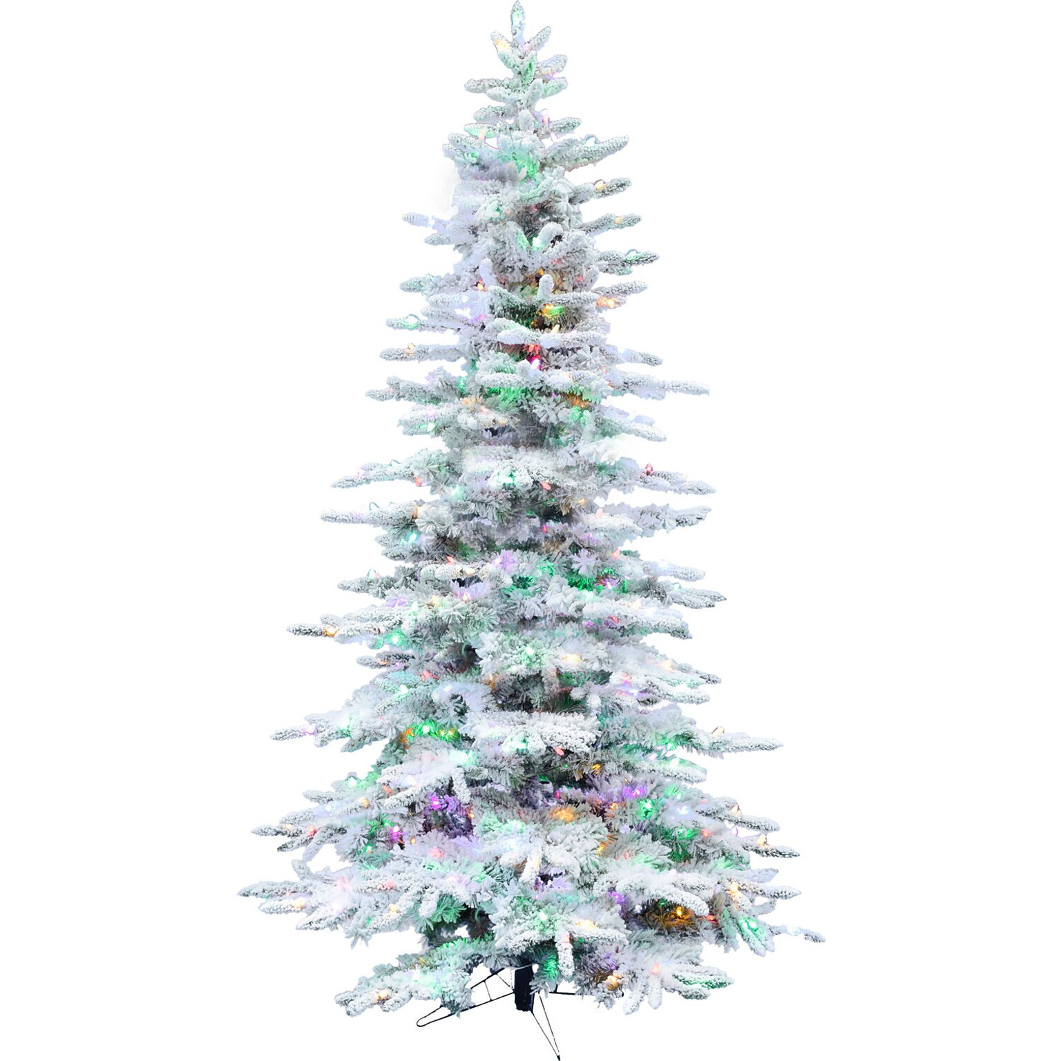 Fraser Hill Farm 10 ft. Flocked Mountain Pine Pre-Lit Artificial Christmas Tree, 1100 Lights (FFMP010-6SN)