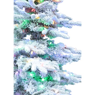 Fraser Hill Farm 10 ft. Flocked Mountain Pine Pre-Lit Artificial Christmas Tree, 1100 Lights (FFMP010-6SN)