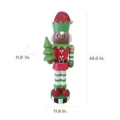 Fraser Hill Farm 48-inch African American Elf Nutcracker (FFMG048-0ELF-MLTAA)