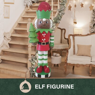 Fraser Hill Farm 48-inch African American Elf Nutcracker (FFMG048-0ELF-MLTAA)