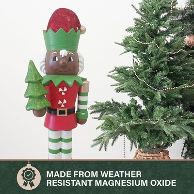 Fraser Hill Farm 48-inch African American Elf Nutcracker (FFMG048-0ELF-MLTAA)
