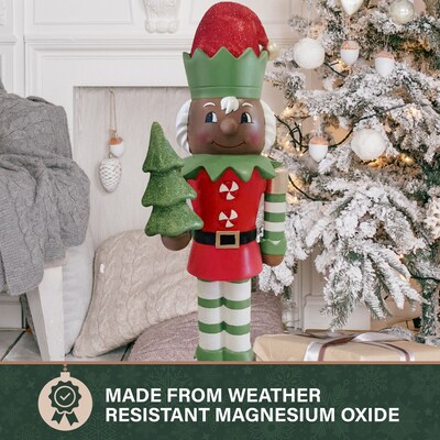 Fraser Hill Farm 36-in African American Elf Nutcracker Figurine (FFMG036-0ELF-MLTAA)