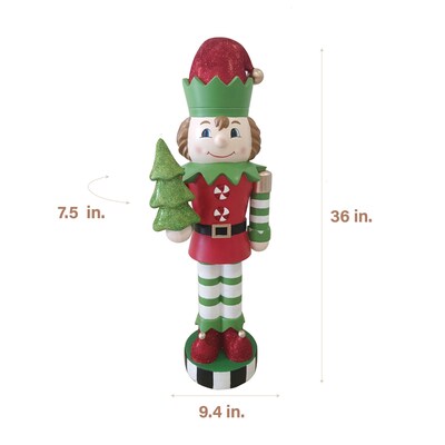 Fraser Hill Farm 36-inch Elf Nutcracker Figurine (FFMG036-0ELF-MLT)