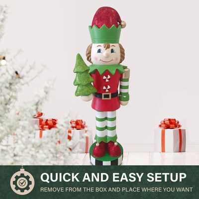 Fraser Hill Farm 36-inch Elf Nutcracker Figurine (FFMG036-0ELF-MLT)