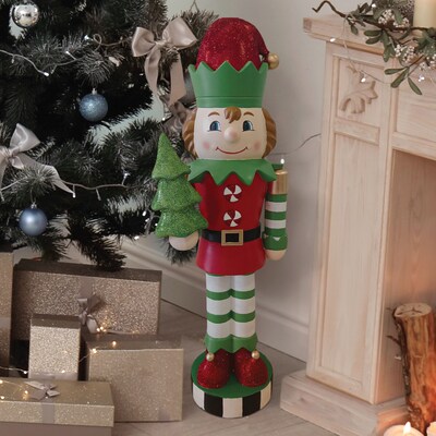 Fraser Hill Farm 36-inch Elf Nutcracker Figurine (FFMG036-0ELF-MLT)