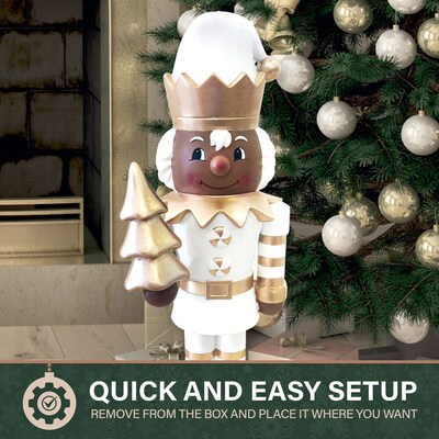 Fraser Hill Farm 36-in African American Elf Nutcracker Figurine (FFMG036-0ELF-GLDAA)