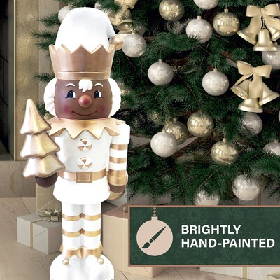 Fraser Hill Farm 36-in African American Elf Nutcracker Figurine (FFMG036-0ELF-GLDAA)