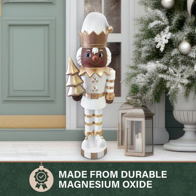 Fraser Hill Farm 36-in African American Elf Nutcracker Figurine (FFMG036-0ELF-GLDAA)