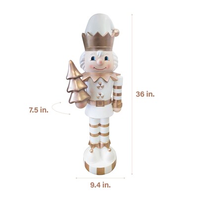 Fraser Hill Farm 36-inch Elf Nutcracker Figurine (FFMG036-0ELF-GLD)