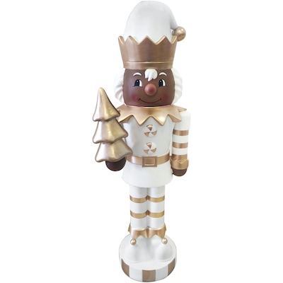 Fraser Hill Farm 36-in African American Elf Nutcracker Figurine (FFMG036-0ELF-GLDAA)