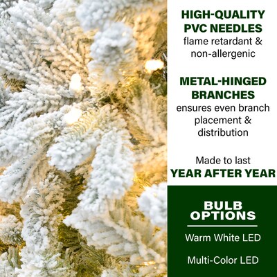 Fraser Hill Farm 7.5-ft. Flocked Christmas Half Tree (FFHTA075-6SN)