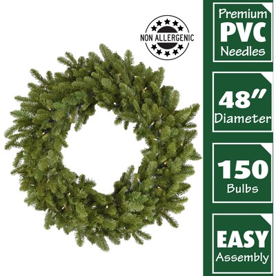 Fraser Hill Farm 48" Grandland Artificial Holiday Wreath (FFGT048W-5GR)