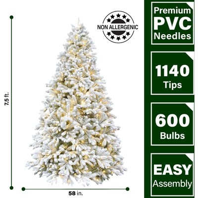 Fraser Hill Farm 7.5-ft. Green Christmas Half Tree (FFHTA075-5SN)