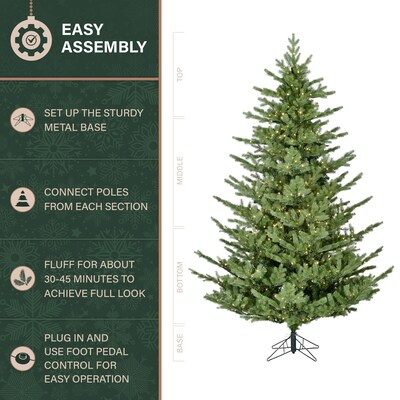 Fraser Hill Farm 9 ft. Foxtail Pine Pre-Lit Artificial Christmas Tree, 1750 Lights (FFFX090-5MGR)