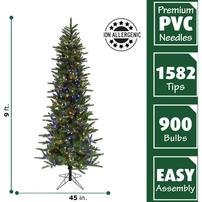 Fraser Hill Farm 9 ft. Carmel Pine Pre-Lit Artificial Christmas Tree, 900 Lights (FFCP090-6GR)