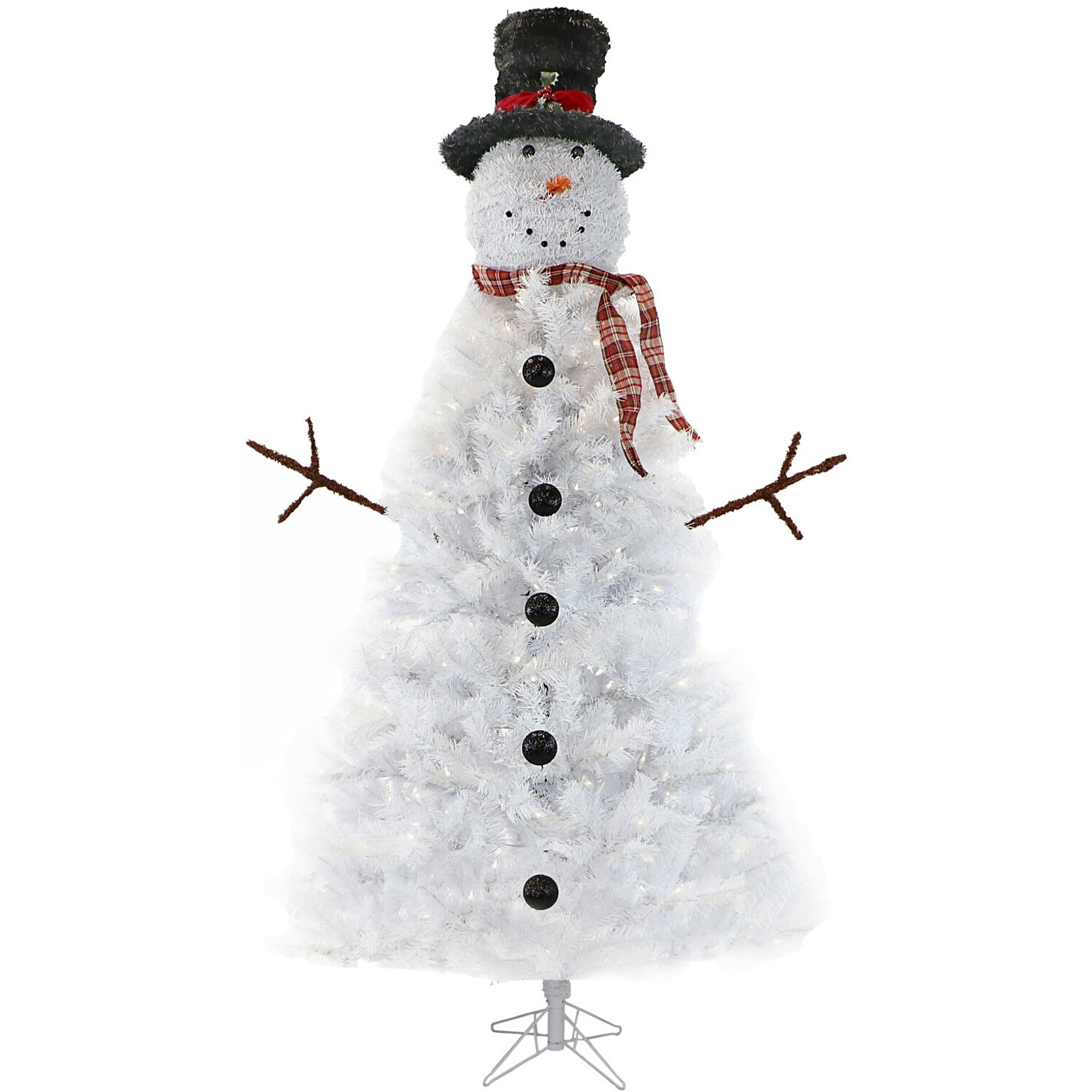Fraser Hill Farm 7.5-Ft White Snowman Christmas Tree (FFCT070-5WHSNM)