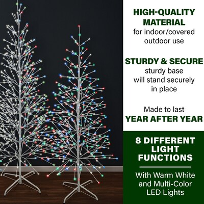 Fraser Hill Farm Set of 3 Color Changing Birch Trees (FFCHLEDSET3TREE-MLT)