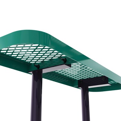 Flash Furniture Creekside Square Outdoor Picnic Table with Mesh Top and Seats, Green (SLFEMS46GN)