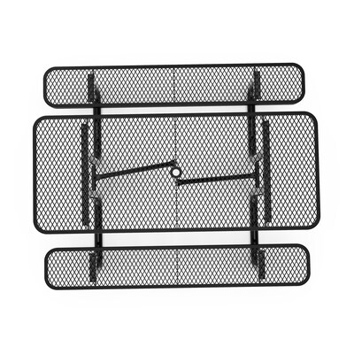 Flash Furniture Mantilla Rectangular Outdoor Picnic Table with Mesh Top and Seats, 6' Black (SLFEML72BK)