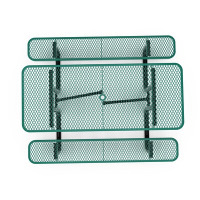 Flash Furniture Mantilla Rectangular Outdoor Picnic Table with Mesh Top and Seats, 6' Green (SLFEML72GN)