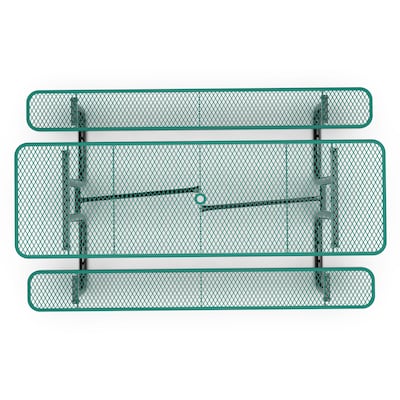 Flash Furniture Mantilla Rectangular Outdoor Picnic Table with Mesh Top and Seats, 8' Green (SLFEML96GN)