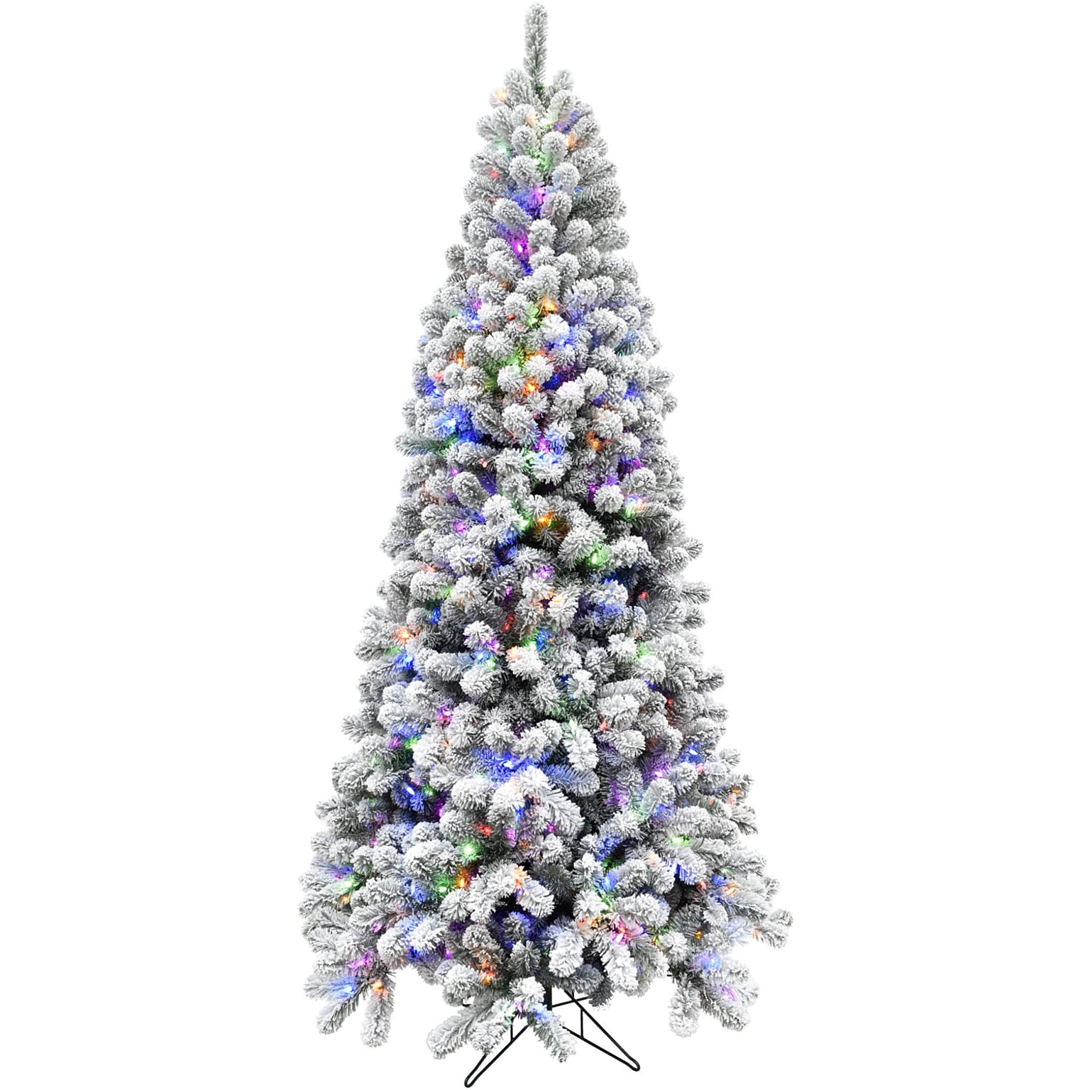 Fraser Hill Farm 6.5 ft. Flocked Alaskan Pine Pre-Lit Artificial Christmas Tree, 550 Lights (FFAF065-6SN)