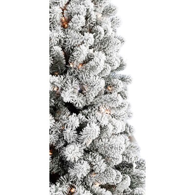 Fraser Hill Farm 6.5-Ft. Flocked Alaskan Pine Christmas Tree (FFAF065-3SN)
