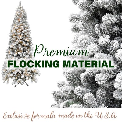 Fraser Hill Farm 12 ft. Flocked Alaskan Pine Pre-Lit Artificial Christmas Tree, 1700 Lights (FFAF012-3SN)