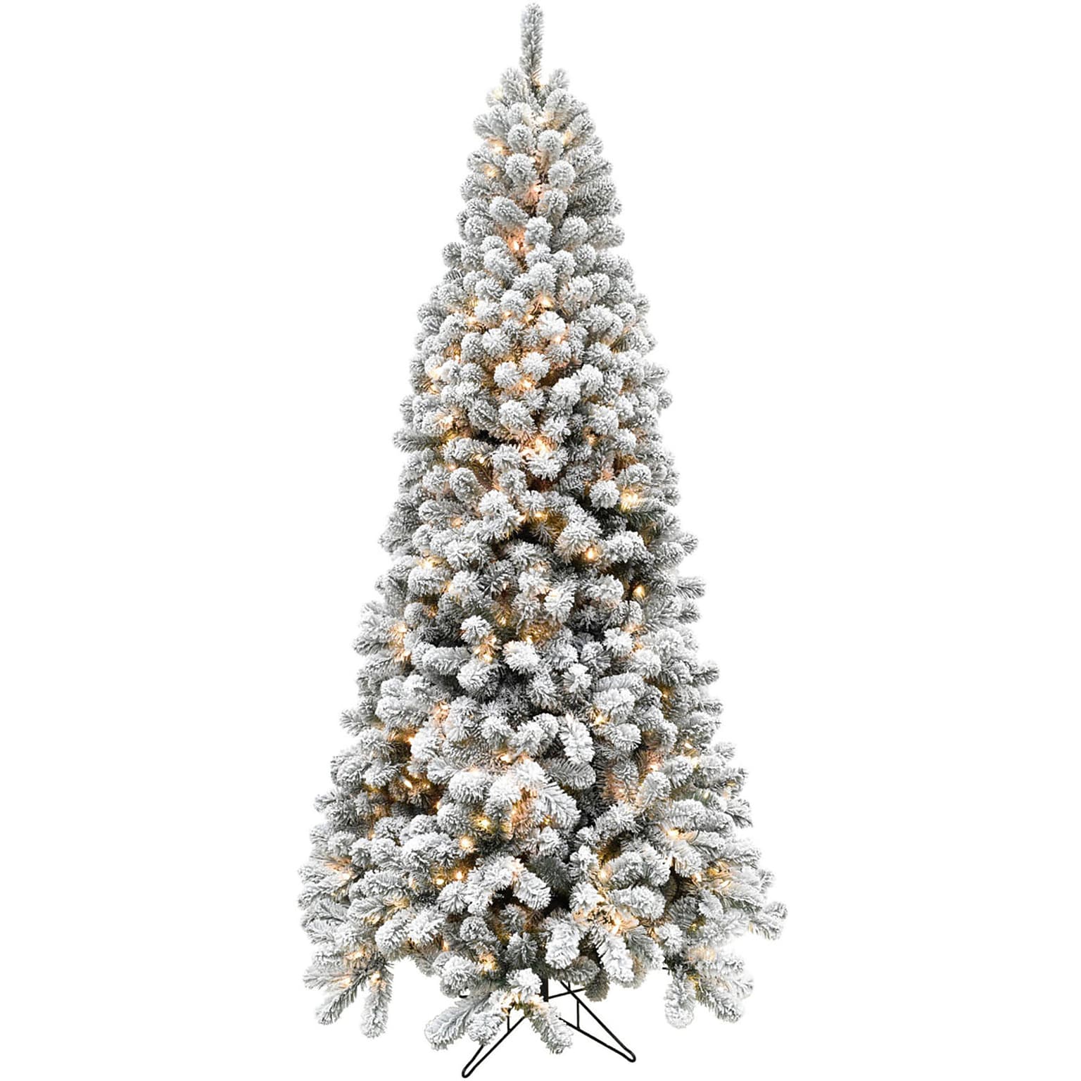 Fraser Hill Farm 10-Ft. Flocked Alaskan Pine Christmas Tree (FFAF010-5SN)