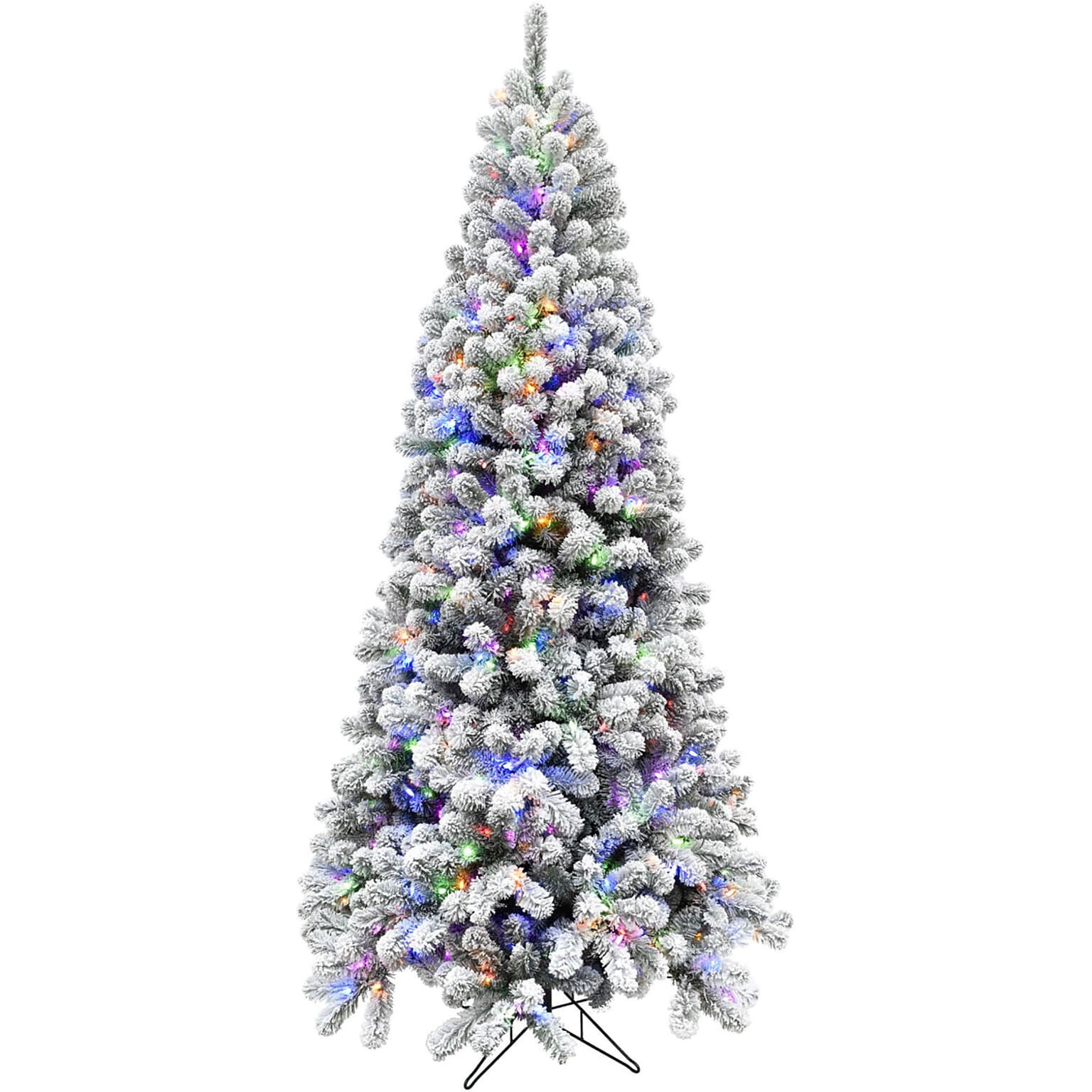 Fraser Hill Farm 10 ft. Flocked Alaskan Pine Pre-Lit Artificial Christmas Tree, 1150 Lights (FFAF010-6SN)