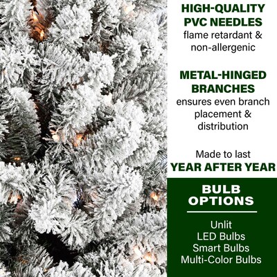 Fraser Hill Farm 10 ft. Flocked Alaskan Pine Pre-Lit Artificial Christmas Tree, 1150 Lights (FFAF010-6SN)