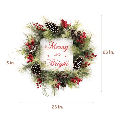 Fraser Hill Farm 26 Frosted Wreath (FF026CHWR001-0GR)