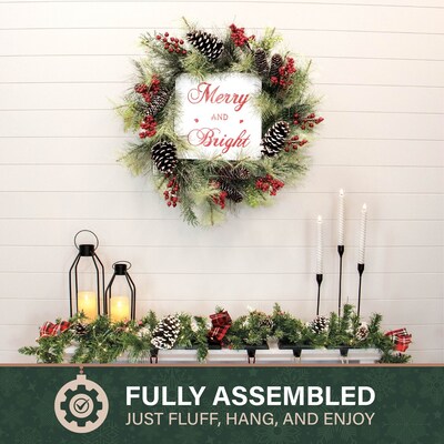 Fraser Hill Farm 26" Frosted Wreath (FF026CHWR001-0GR)