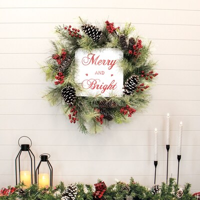 Fraser Hill Farm 26" Frosted Wreath (FF026CHWR001-0GR)