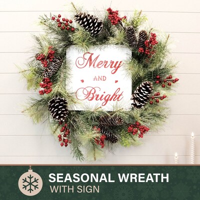 Fraser Hill Farm 26" Frosted Wreath (FF026CHWR001-0GR)
