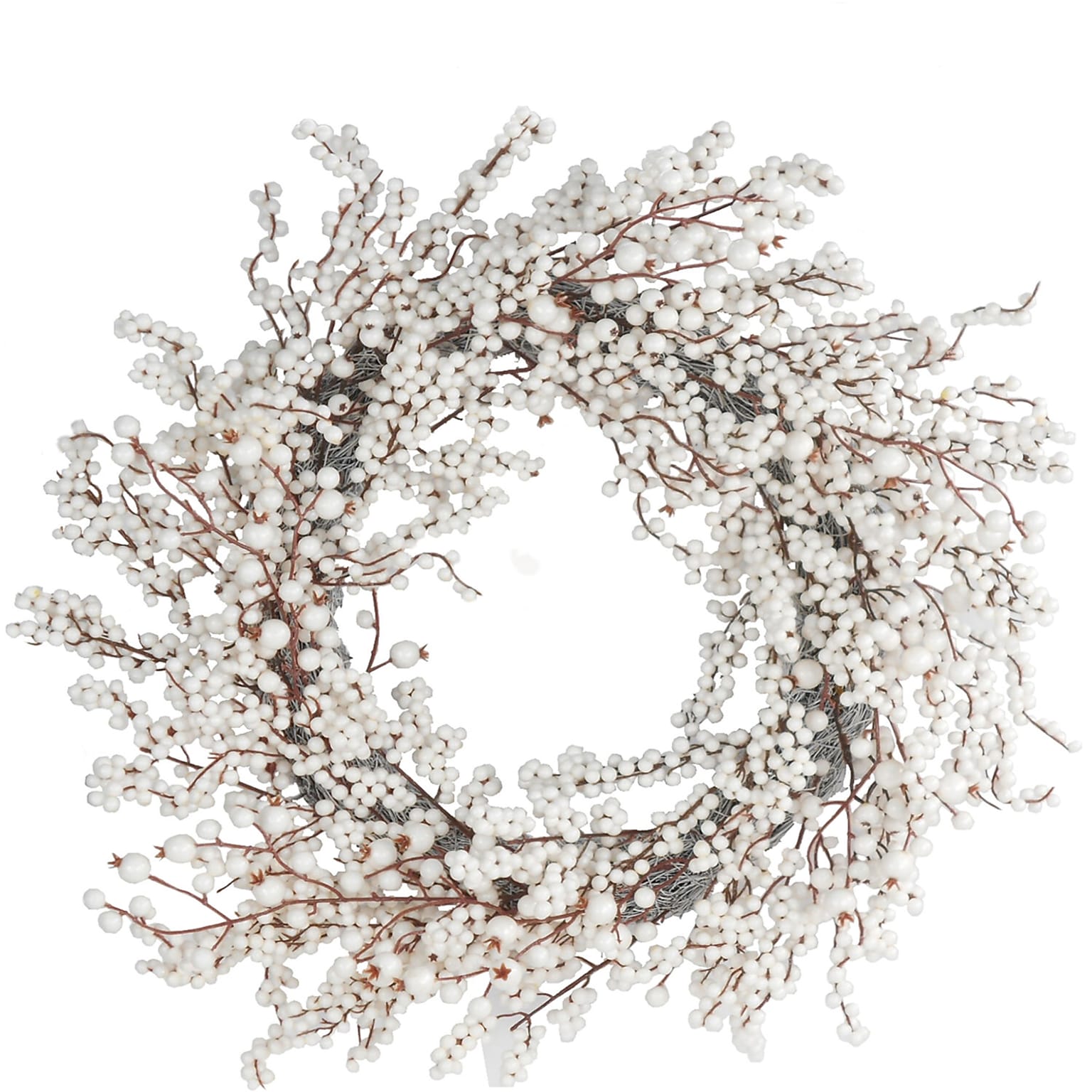 Fraser Hill Farm 24-in. Christmas White Berry Wreath (FF024CHWR015-0WHT)
