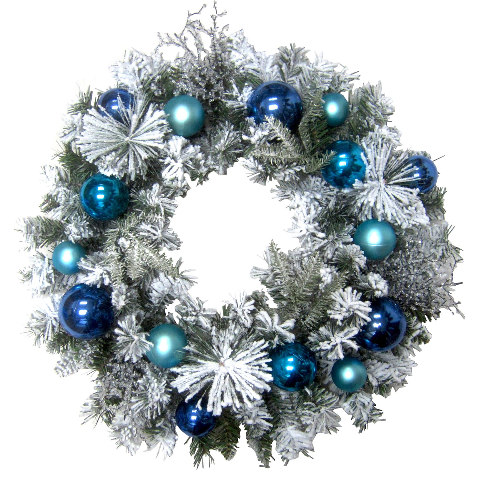 Fraser Hill Farm 24-in. Christmas Snow Covered Wreath (FF024CHWR011-0BL)