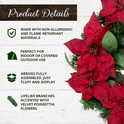 Fraser Hill Farm 24-in. Christmas Wreath (FF024CHWR012-0RD)