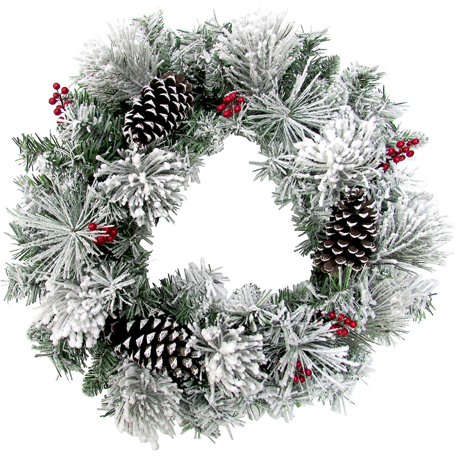 Fraser Hill Farm 24-in. Christmas Snow Covered Wreath (FF024CHWR009-0SN)