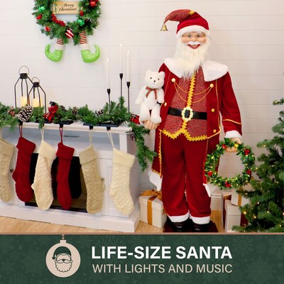 Fraser Hill Farm 58-In. Life-Size Dancing Santa (FASC058-2RD9)