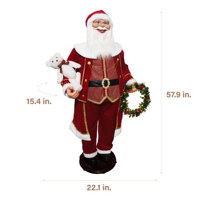 Fraser Hill Farm 58-In. Life-Size Dancing Santa (FASC058-2RD9)