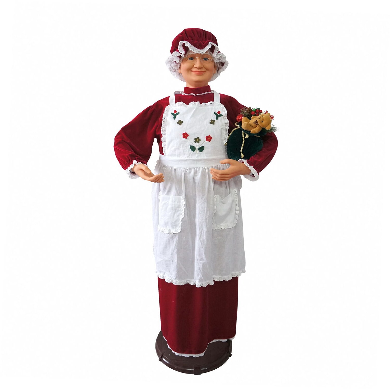 Fraser Hill Farm 58-In. Dancing Mrs. Claus Apron Life-Size Motion-Activated Christmas Animatronic (FAMC058D-27RED)