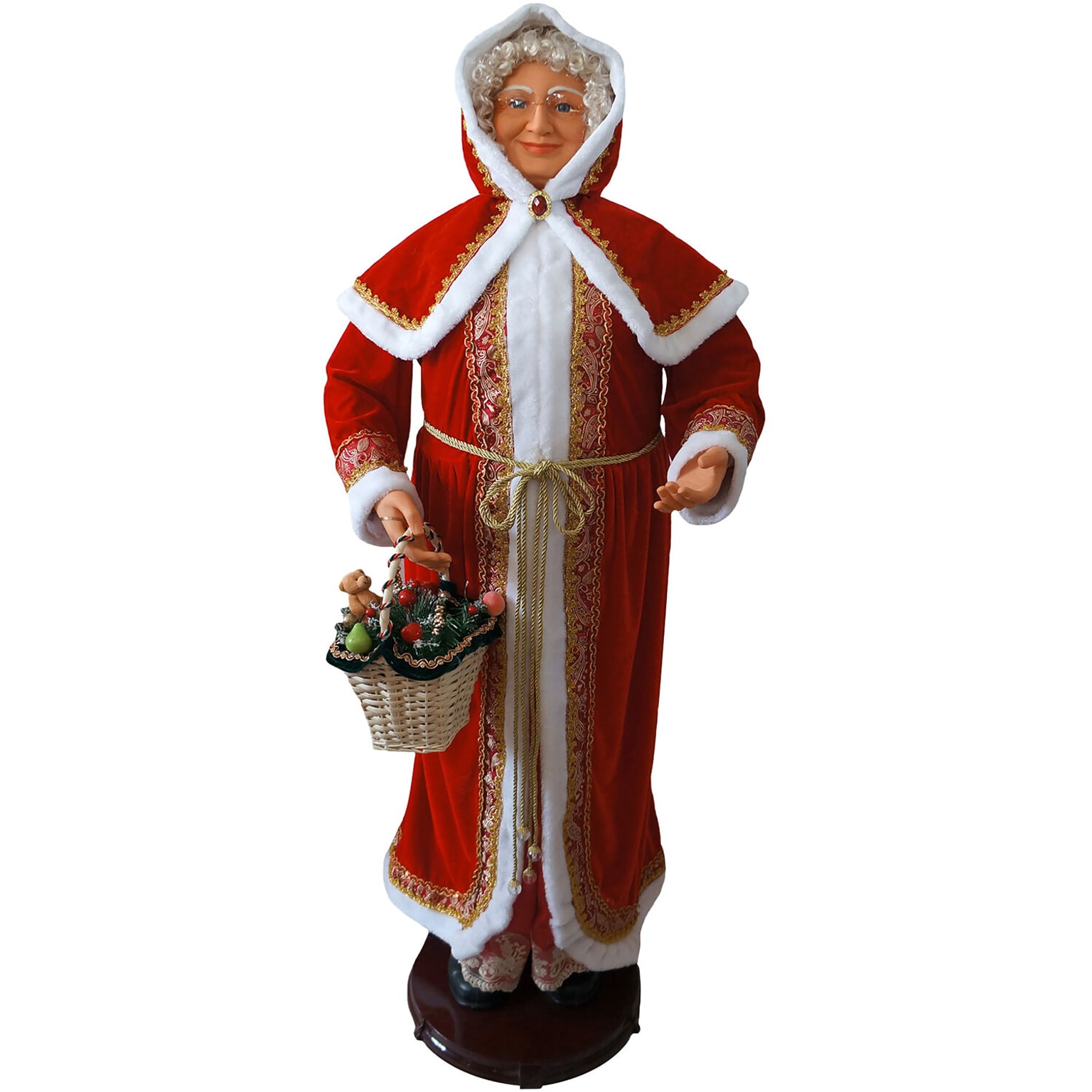 Fraser Hill Farm 58 Dancing Mrs. Claus Life-Size Motion-Activated Christmas Animatronic (FAMC058D-23RED)