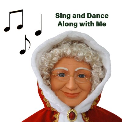 Fraser Hill Farm 58 Dancing Mrs. Claus Life-Size Motion-Activated Christmas Animatronic (FAMC058D-23RED)