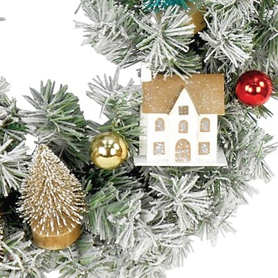 Fraser Hill Farm 24-in. Snowy Christmas Village Wreath (FF024CHWR002-0MLT)