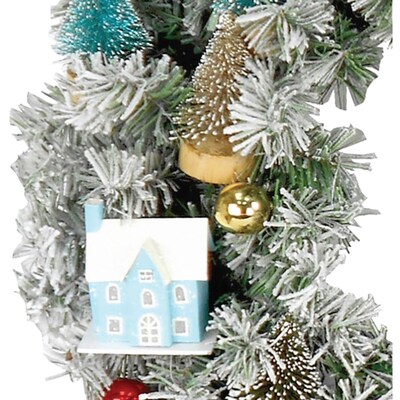 Fraser Hill Farm 24-in. Snowy Christmas Village Wreath (FF024CHWR002-0MLT)