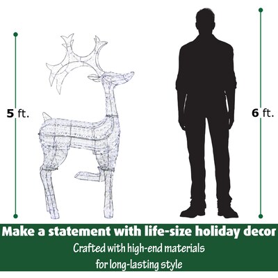 Fraser Hill Farm 53"H Pre-Lit Crystal Reindeer (FCRY060-DEER1-WT2)