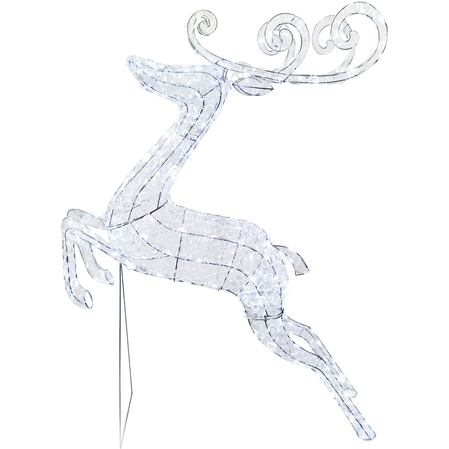 Fraser Hill Farm 57.5H Pre-Lit Crystal Jumping Reindeer (FCRY060-DEER1-WT3)