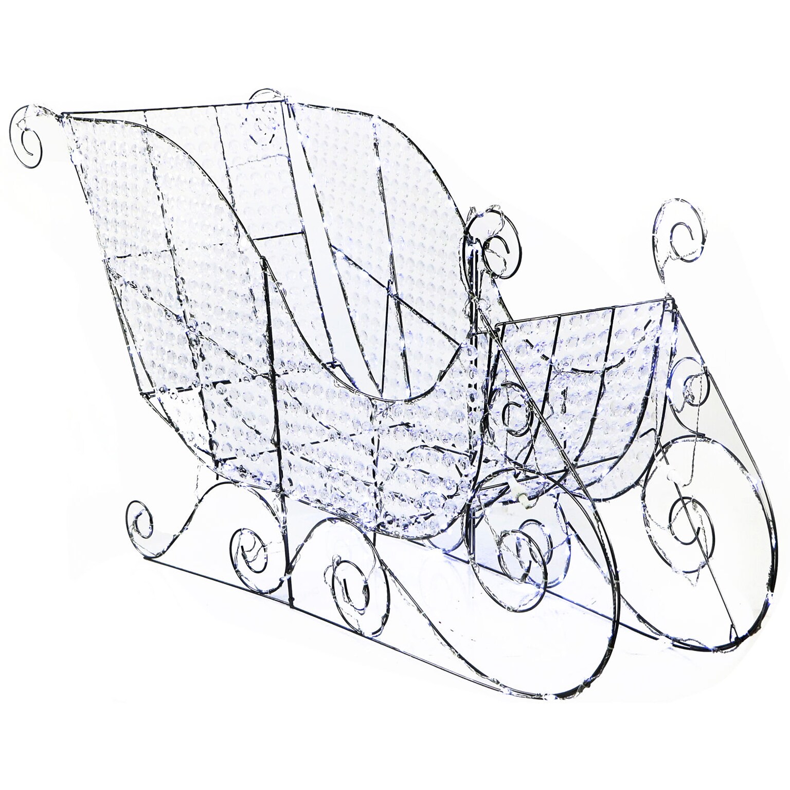 Fraser Hill Farm 33H Pre-Lit Crystal Sleigh (FCRY061-SLED1-WT1)