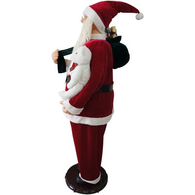 Fraser Hill Farm 58" Dancing Santa with Bear (FASC058D-14RED)